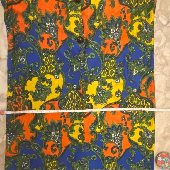 Vintage 70s Mod Floral Paisley Midi Dress - Picture 13 of 14